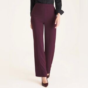 Chicos NWT Wide Leg Pant PLUS in Sweet Shiraz Burgundy Crepe Pants Size 20R / 4R